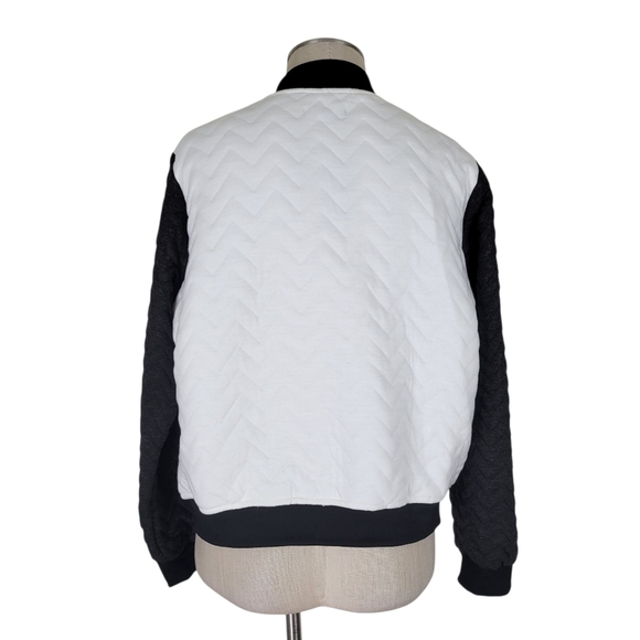 Max Edition Jacket Women Size XL White Gray Black Pockets Quilted Full Zip New - Picture 4 of 12